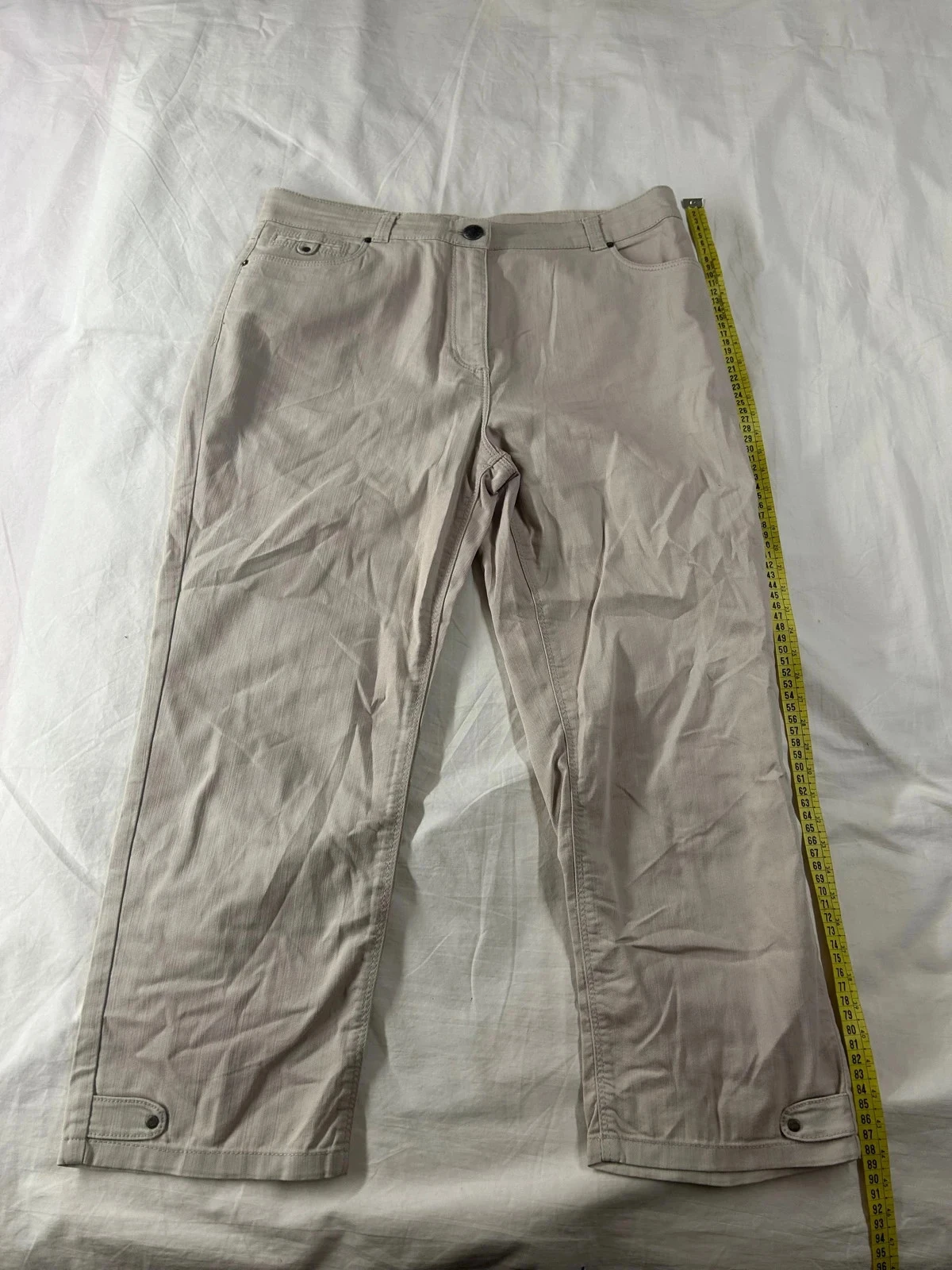 Jean blanc beige Armand Thierry coupe droite